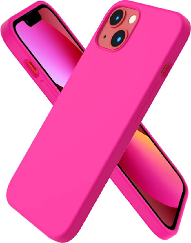 iPhone 15 Deksel, Flytende Silikondeksel for iPhone 15, Ultratynt Deksel, Full Dekning Støtsikkert Beskyttende Mykt Deksel (Hot Pink)
