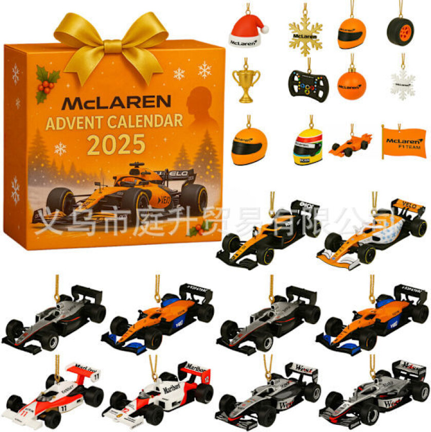 2025 Adventskalender F1 Team, 24 dager Leketøysfigurer Byggeklosser Nedtellingskalender, Adventskalender Overraskelsesgave til gutter_yux
