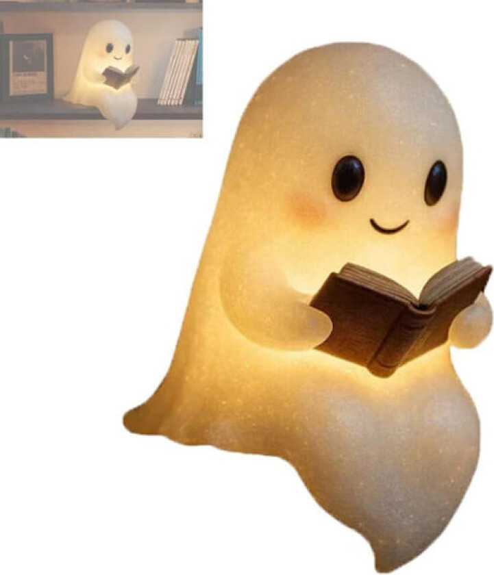 |HH|1/2/3/4 stk. Spøkelseslampe med bok, LED nattlampe Halloween-dekor, innendørs figurlampe barnerom