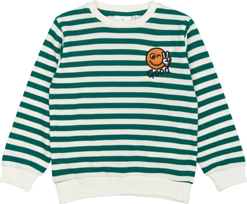 GOTS Per Genser Alpine Green Striped Alpine Green Striped 110 cm Grønn 110 cm mann