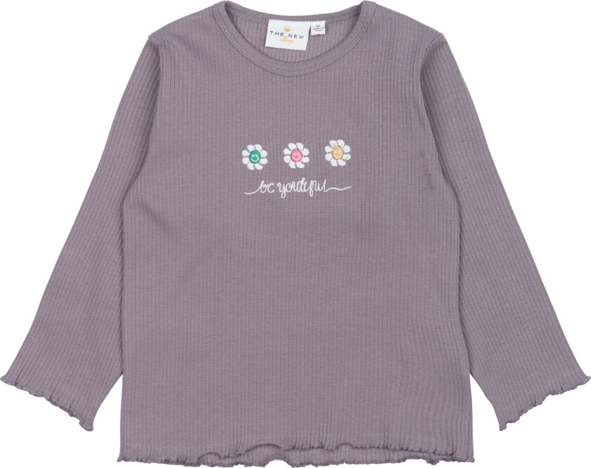 GOTS Princess Ribbet T-skjorte Med Lange Ermer Gray Ridge Gray Ridge 104 cm Grå 104 cm kvinne