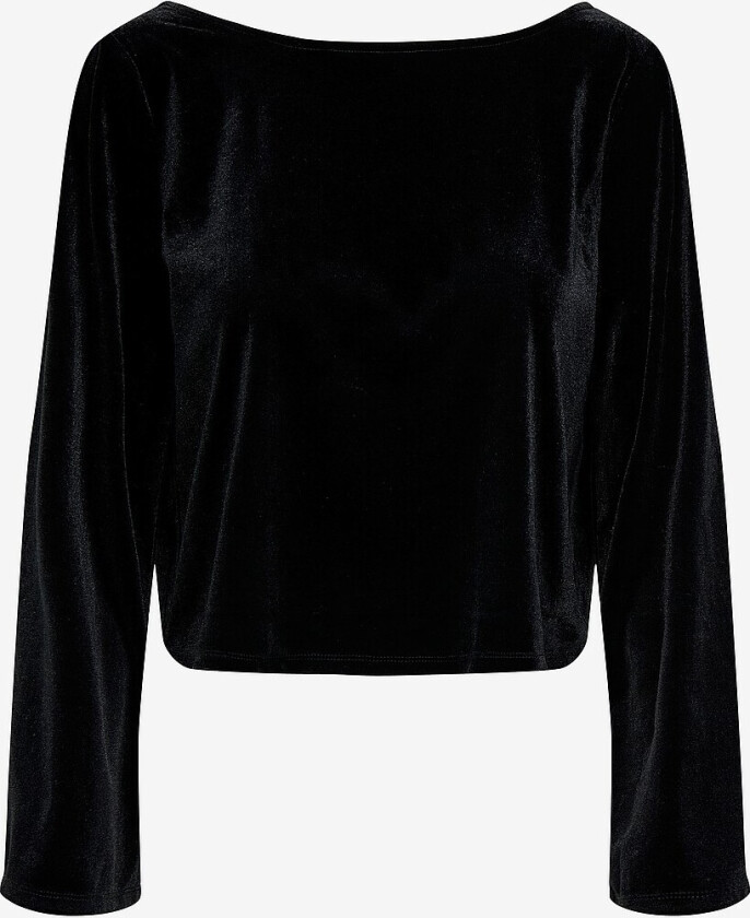 Topp jdyVictory L/s Velvet Bow - Svart