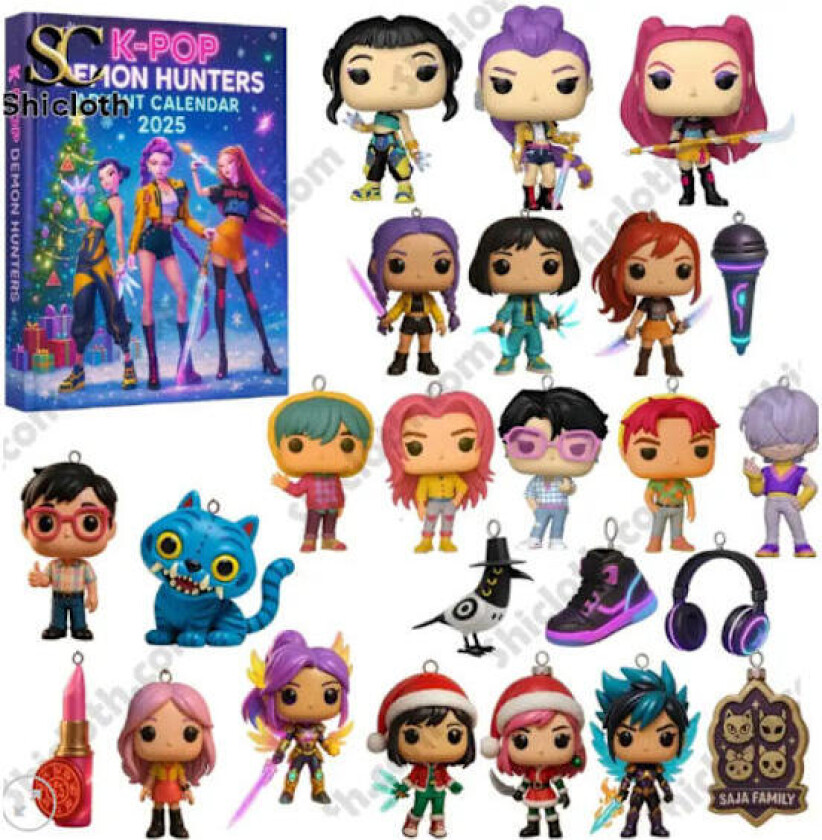 K-POP Demon Hunters Adventskalender Julegave 2D akryl anheng Den ultimate julegaven for Demon Hunters-fans