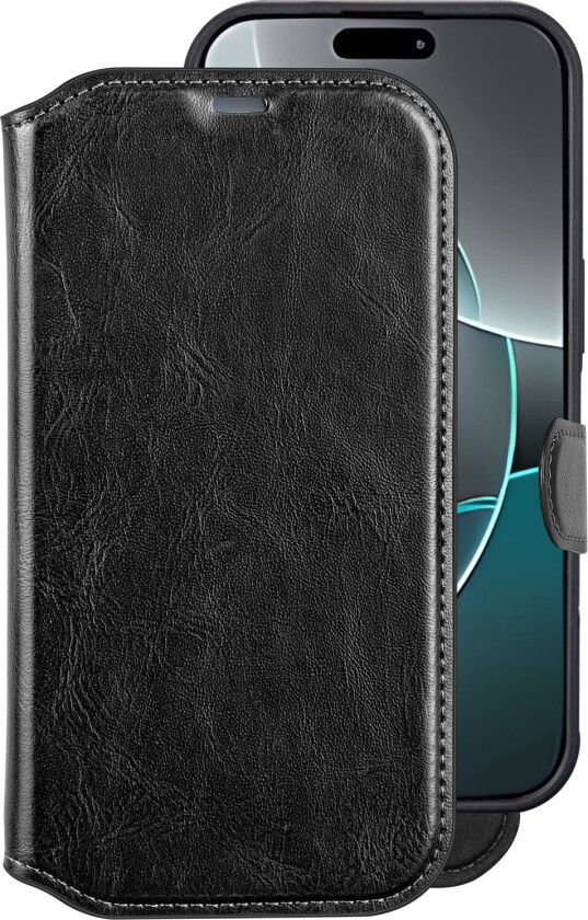 2-i-1 Slim Wallet Cover til iPhone 17 Pro - Sort