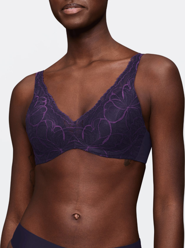 Body Make-Up Illusion Lace BH med bøyle, lilla, Størrelse: 70E, Kvinner