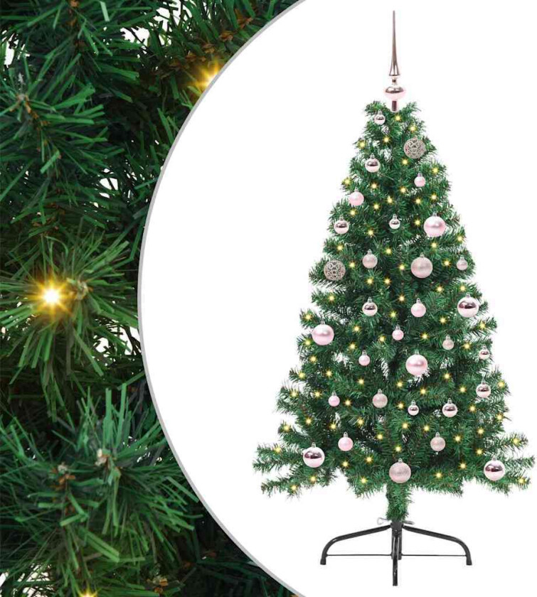Kunstig Forhåndsopplyst Juletre med 150 LED grønn 150 cm PVC
