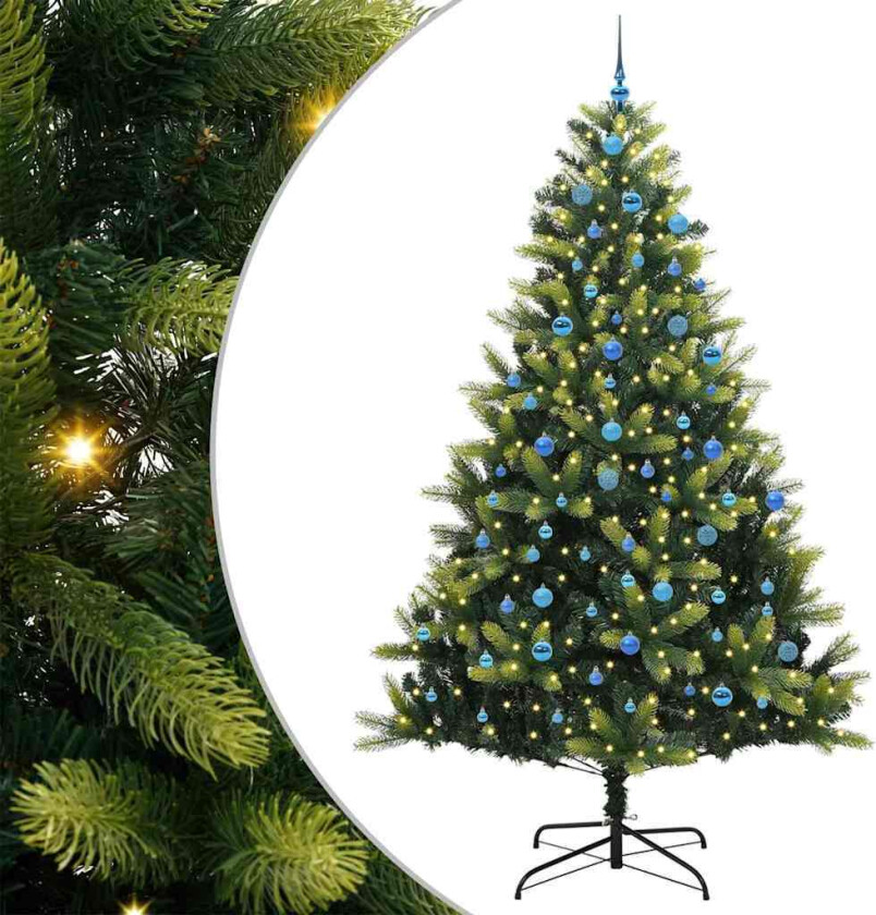 Kunstig Hengt Juletre 300 LED-lamper grønn 240 cm PVC og PE