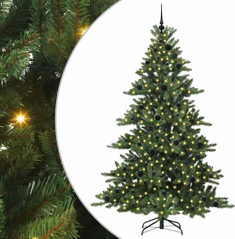 Kunstig sammensatt juletre med 300 LED-er grønn 210 cm PVC