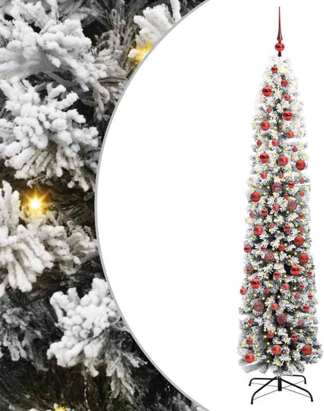 Kunstig juletre med 300 LED grønn 180 cm PVC og stål og plast