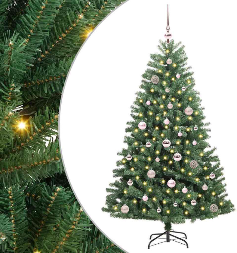 Kunstig sammensatt juletre grønn 150 cm PVC og metall