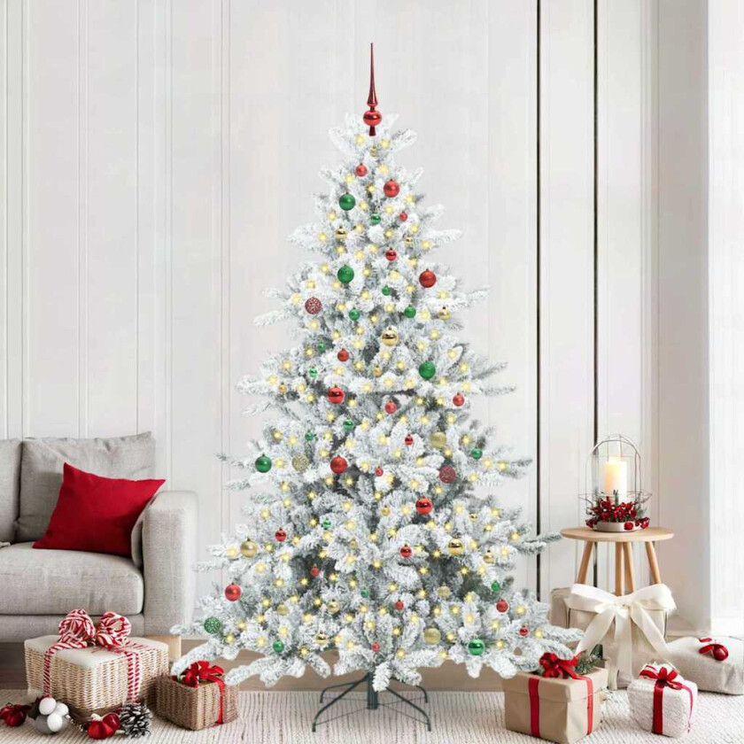 Kunstig sammensatt juletre with LEDs med stativ 210cm PVC