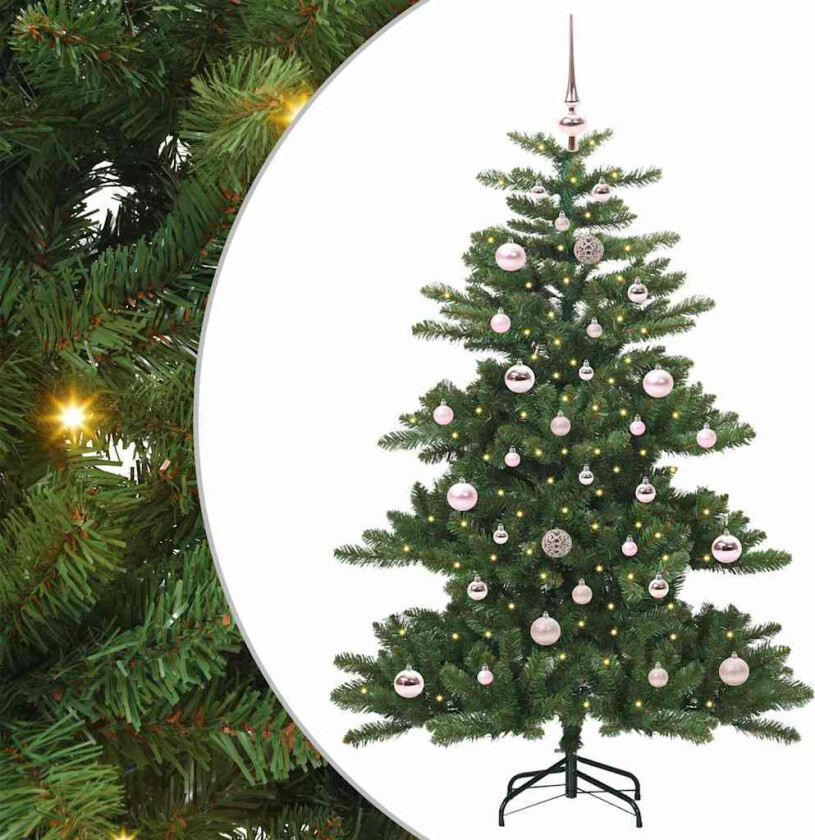 Kunstig sammensatt juletre med 150 LED-lamper grønn 150 cm PVC