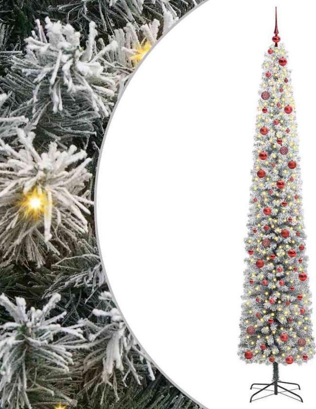 Kunstig juletre med 300 LED grønn 270 cm PVC og stål og plast