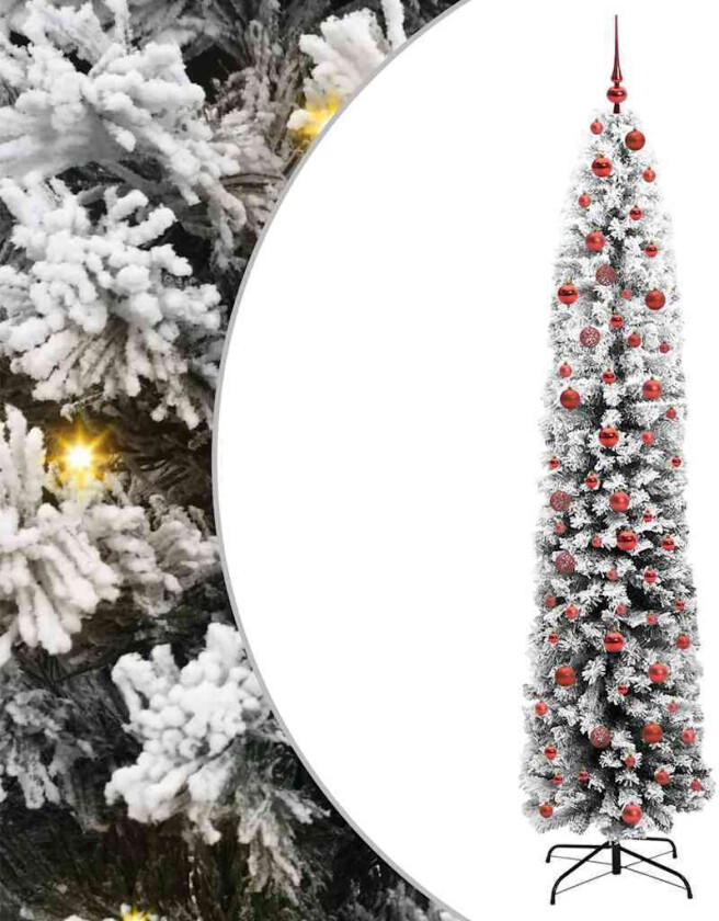 Kunstig juletre med 300 LED grønn 210 cm PVC og stål og plast
