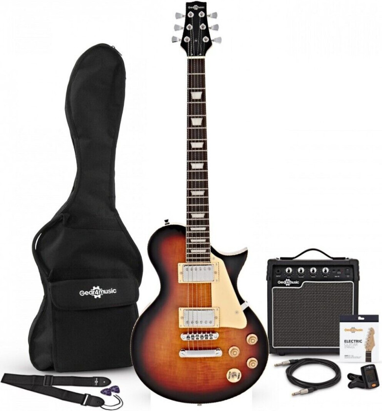 Gear4Music New Jersey Electric Guitar + Amp Pack Tobacco Sunburst