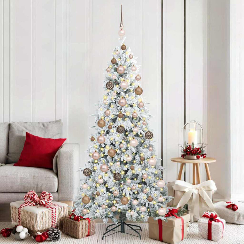 Kunstig sammensatt juletre med 300 LED grønn 180 cm PE og PVC