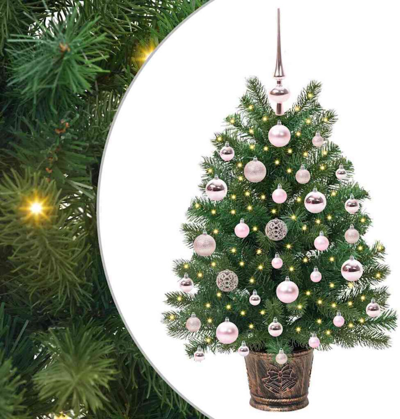 Kunstig juletre med 150 LED med stativ grønn 65 cm PE og PVC