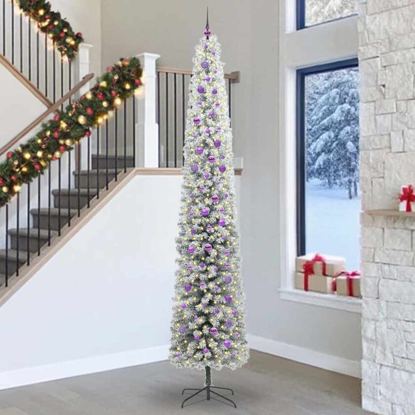 Kunstig juletre med 300 LED grønn 300 cm PVC og stål og plast