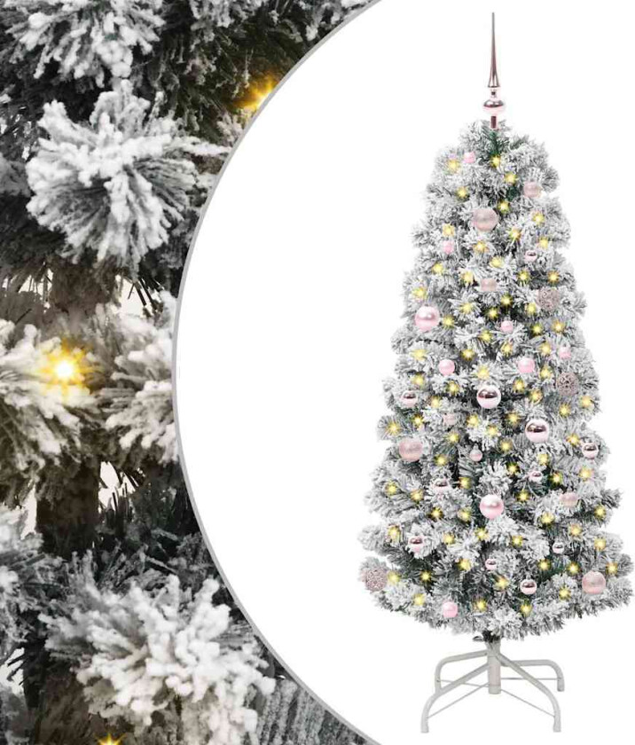 Kunstig sammensatt juletre Grønn og hvit 150 cm PVC