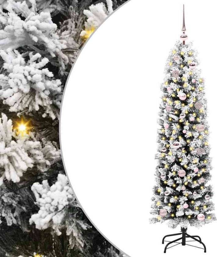 Kunstig juletre med 150 LED grønn 150 cm PVC og stål og plast