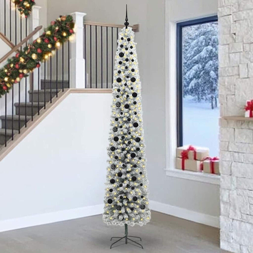 Kunstig juletre med 300 LED grønn 270 cm PVC og stål og plast
