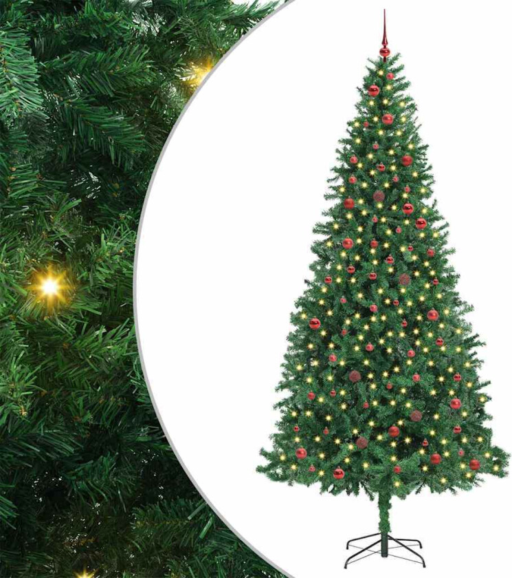 Kunstig juletre med 300 LED grønn 300 cm PVC og metall og plast