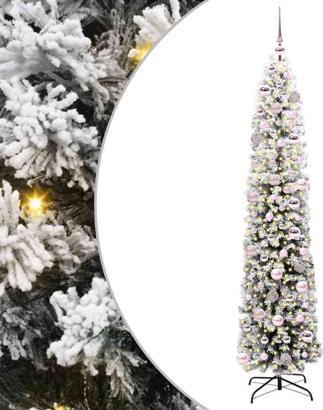 Kunstig juletre med 300 LED grønn 180 cm PVC og stål og plast