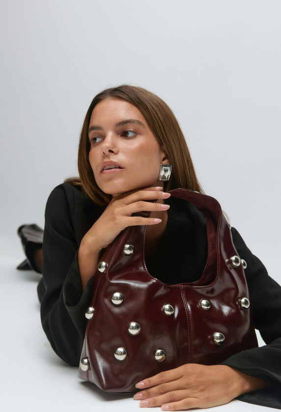 - Slouchy studded bag - tilbehør - Lilla - ONESIZE - Dame