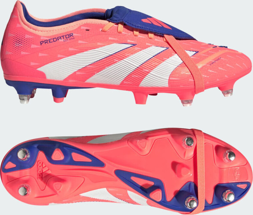 Predator Pro Fold-over Tongue SG Coral Blaze - Oransje/Fottøy Hvit/Oransje - Vått gress (SG), størrelse 42⅔