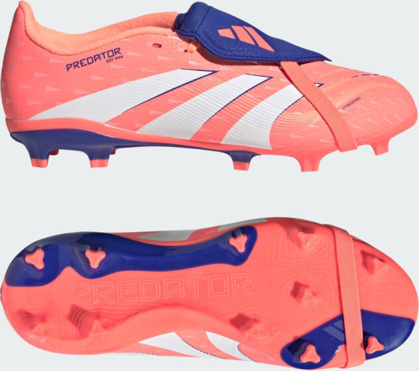 Predator League Fold-over Tongue FG/AG Coral Blaze - Oransje/Fottøy Hvit/Oransje Barn, størrelse 38⅔