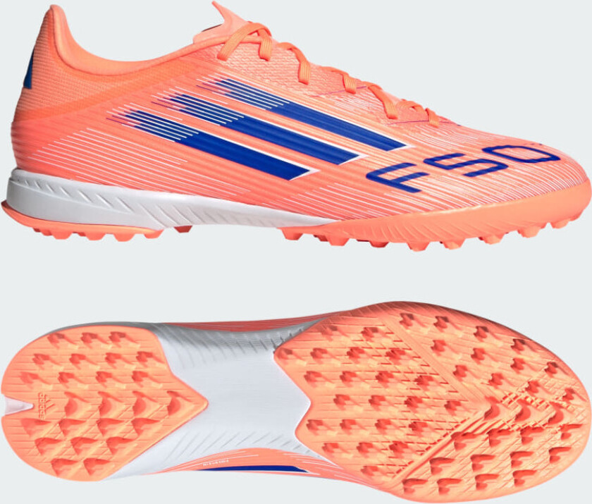 F50 League TF Coral Blaze - Oransje/Lucid Blue/Fottøy Hvit - Turf (TF), størrelse 44