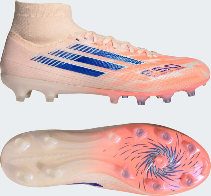 F50 Sparkfusion Pro Mid Cut Fg/ag Coral Blaze - Oransje/lucid Blue/oransje Kvinner, størrelse 37⅓
