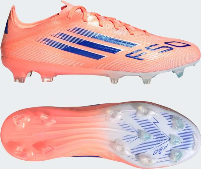 F50 Pro FG Coral Blaze - Oransje/Lucid Blue/Fottøy Hvit - Gress (FG), størrelse 47⅓