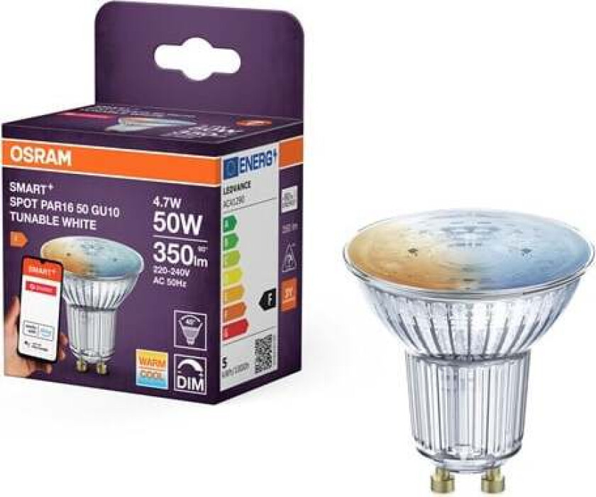 SMART+ PAR16 350lm 4.7W/827-865 (50W) GU10 36° Zigbee