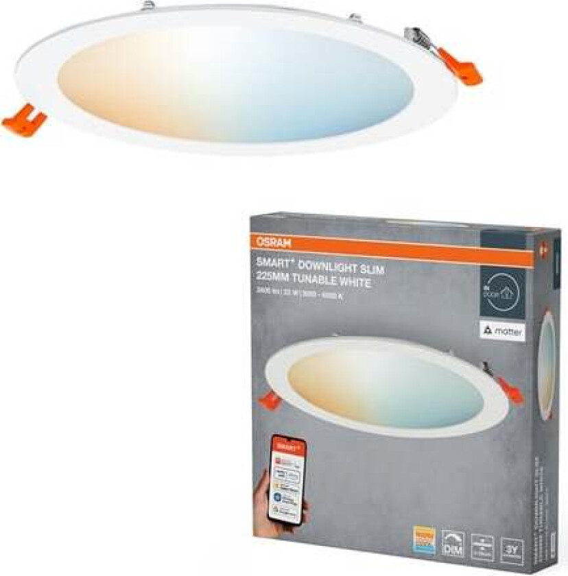 SMART+ Downlight Slim 2000lm 22W/827-865 225mm white WiFi