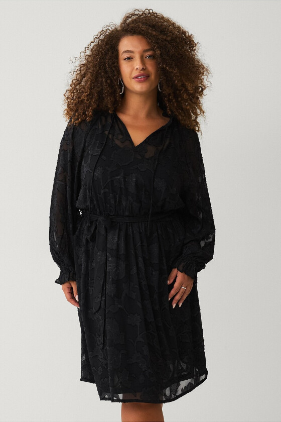 Kjole med ballongerme - Svart