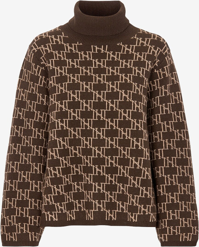 Turtleneck med logo Alva - Brun