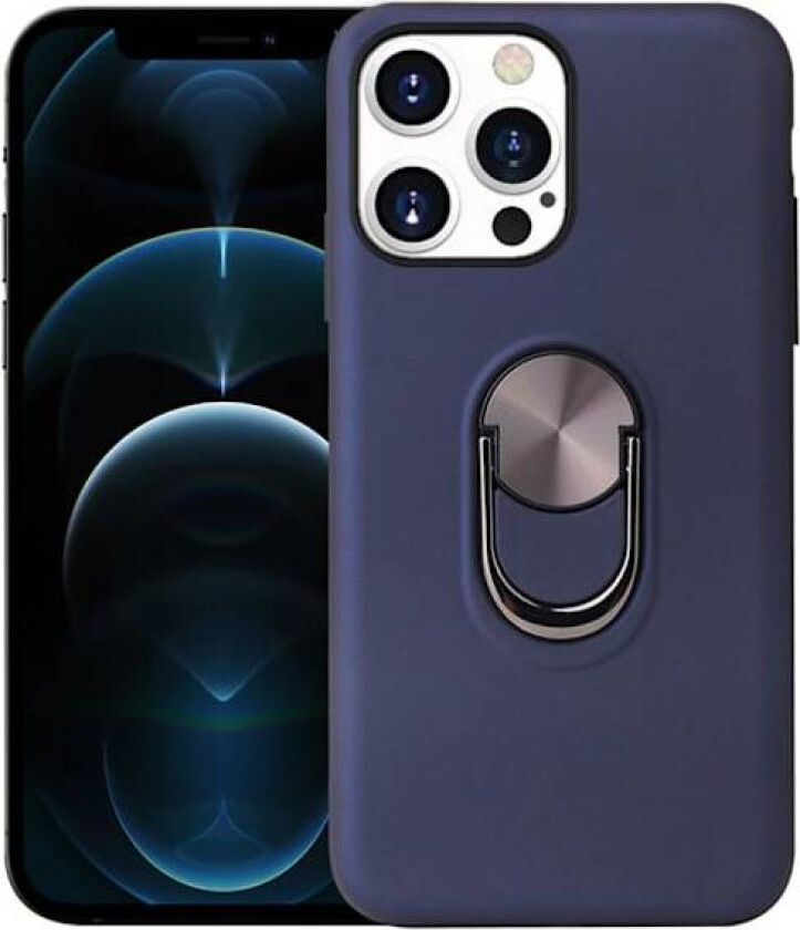 iPhone 13 Pro Max Hybrid Deksel Med Fingerring - Blå