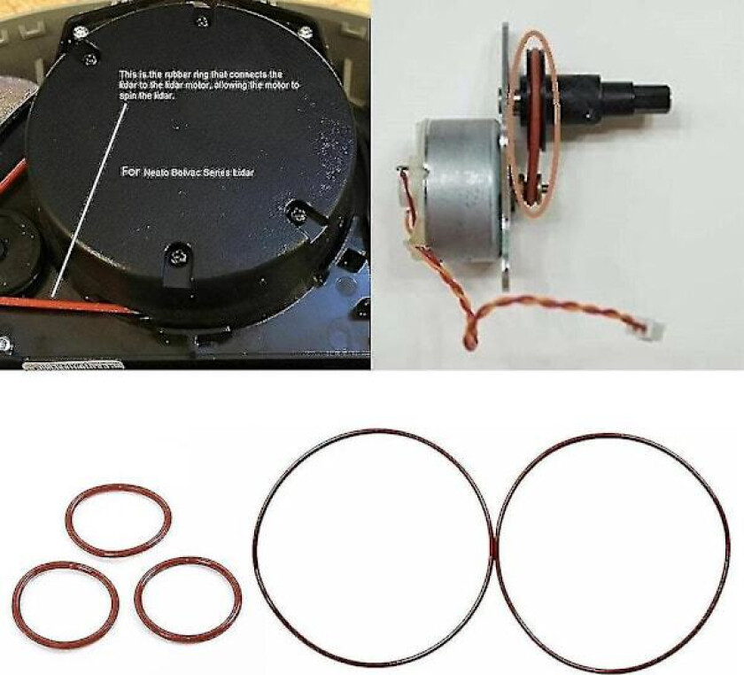 3 stk. erstatningssidebørste, motor, O-ring, drivrem til Neato Botvac