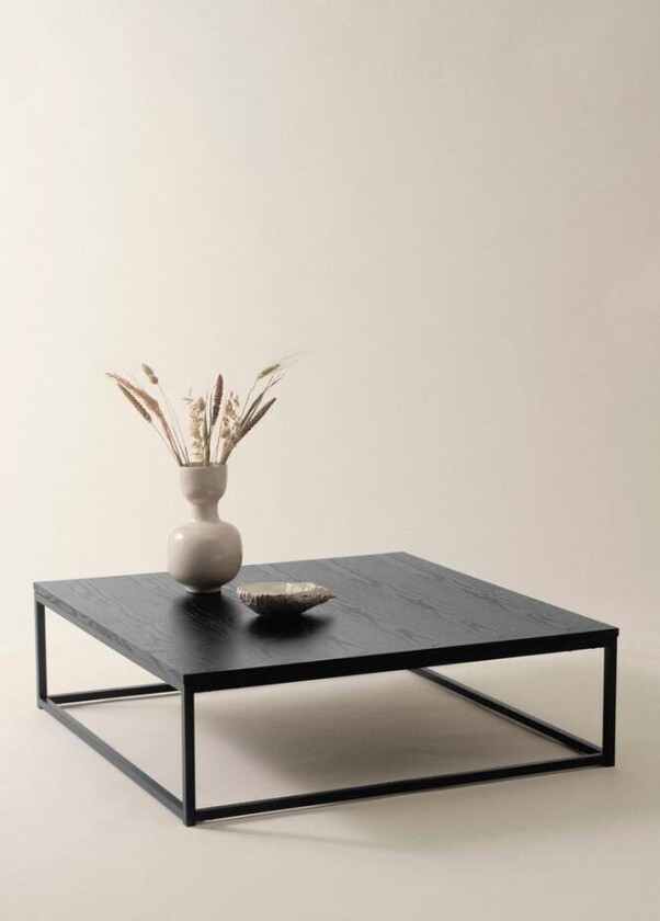 sofabord 100x100 cm - høyde 30 cm Black mdf / metall