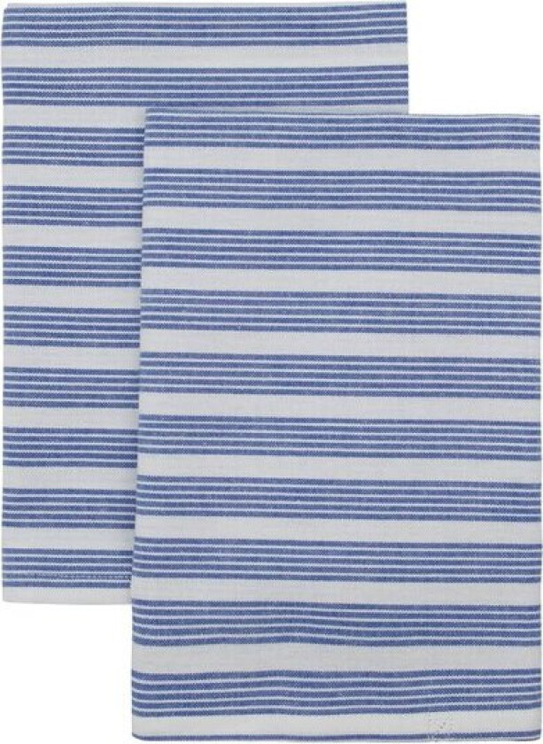 Chef kjøkkenhåndkle 50x70 cm 2 stk blå/hvit