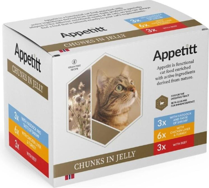 menyboks mix i gele våtfôr til katt 12x85 g