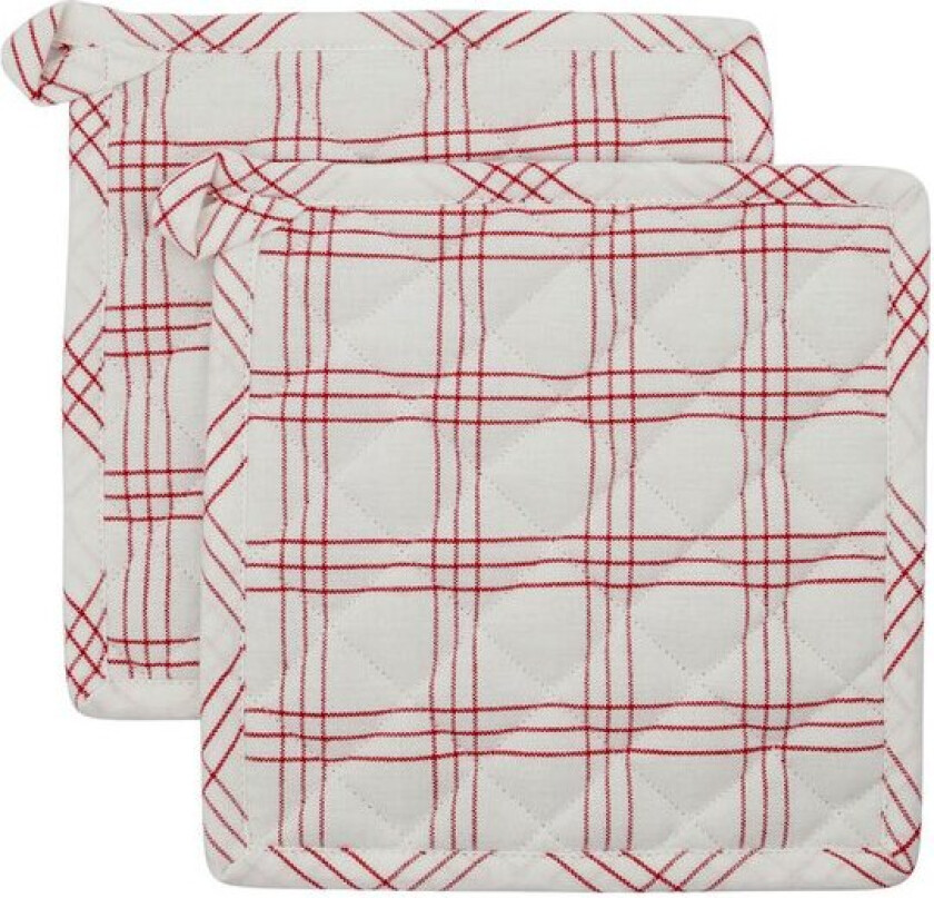 Bilde av Chef gryteklut 22,5x22,5 cm 2 stk rød/hvit