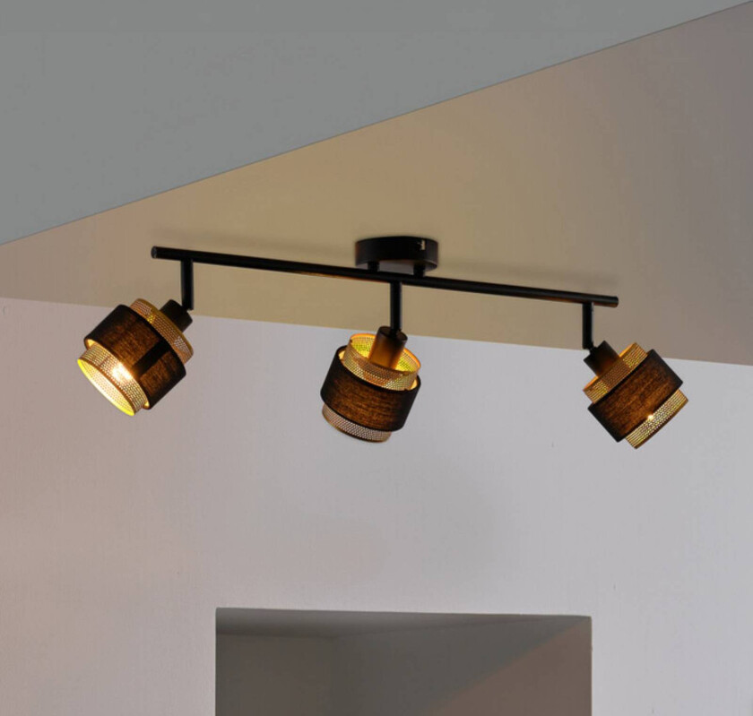 OSRAM taklampe Decor Spot Hornet, 3 lyskilder, svart/gull