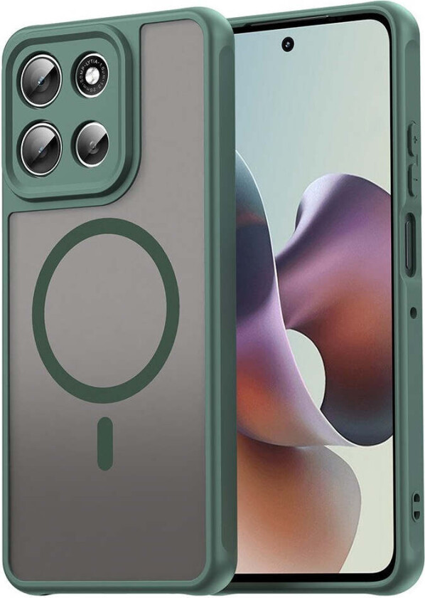 Motorola Moto G56 Hybrid Plast Deksel - MagSafe Kompatibel - Grønn