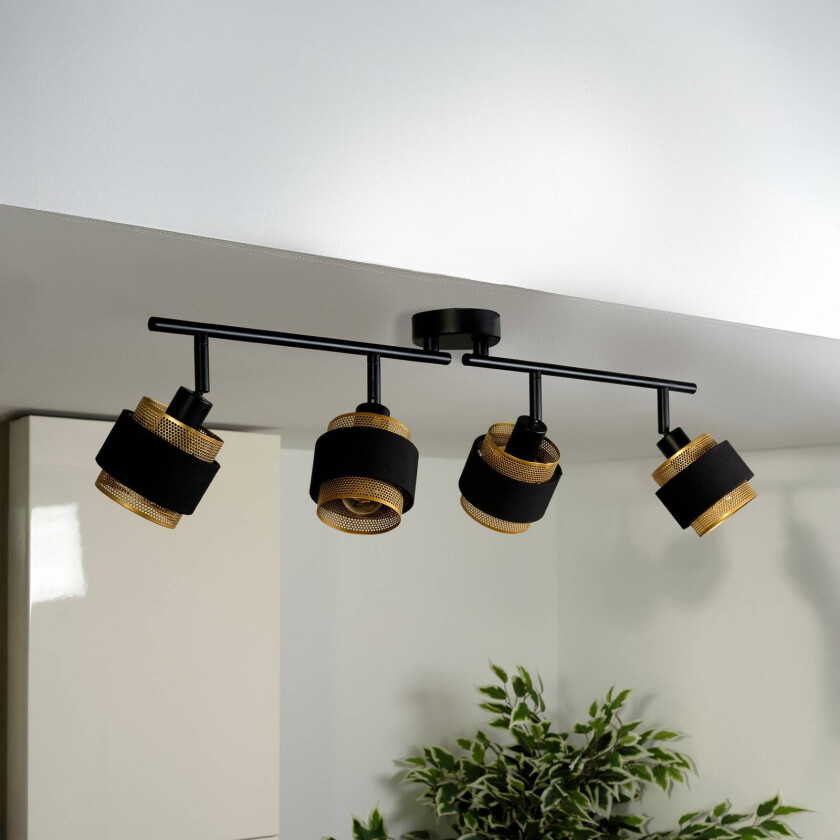 OSRAM taklampe Decor Spot Hornet, 4 lyskilder, svart/gull