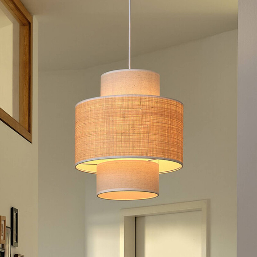 OSRAM hengelampe Decor Wrap Cylinder, beige, bast, lin