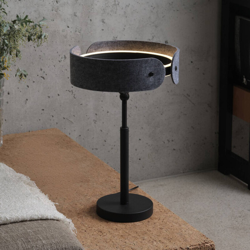 OSRAM LED-bordlampe Decor Curve Felt, grå, filt, 3000 K