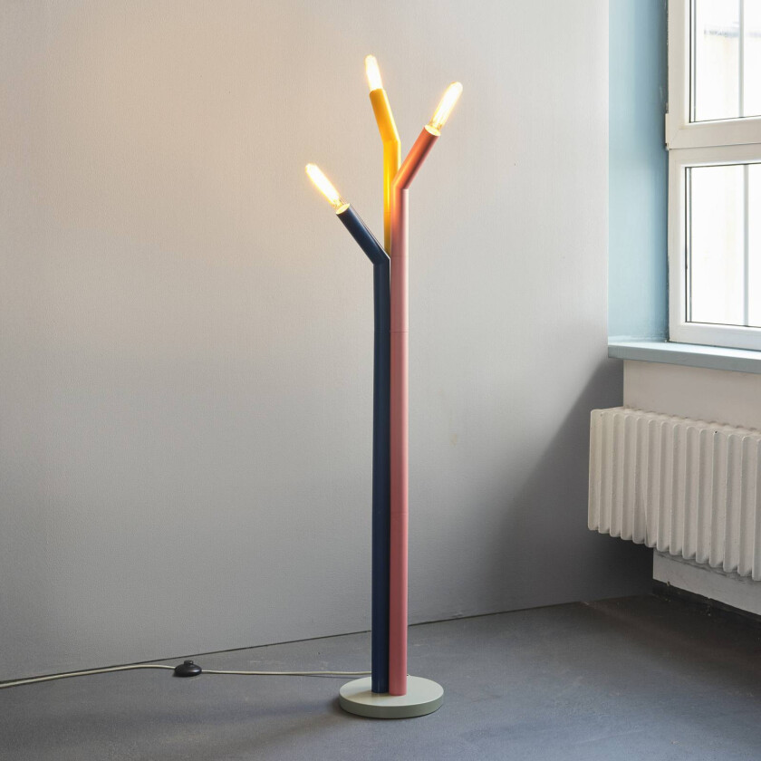 OSRAM gulvlampe Decor Straw, 3 lyskilder, farget, stål, E27