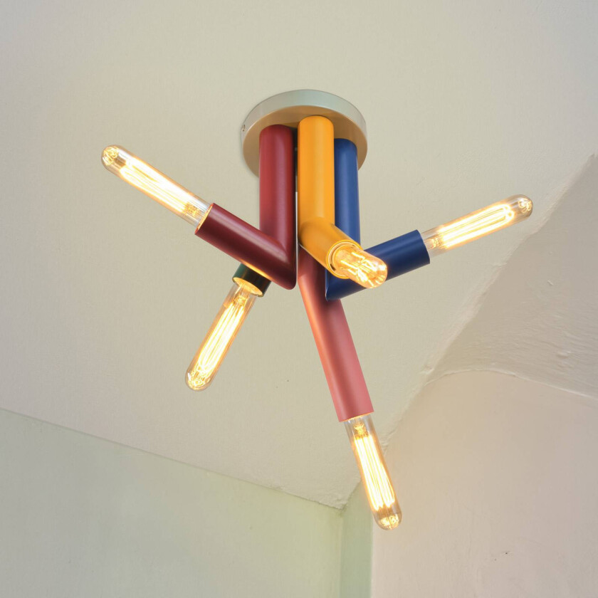 OSRAM taklampe Decor Straw, 5 lyskilder, stål, farget, E27